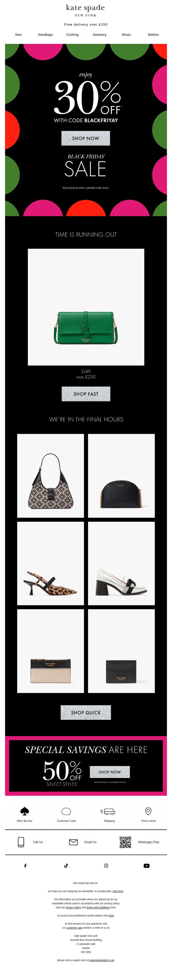 7. Kate Spade: Your last chance for Black Friday deals is coming soon