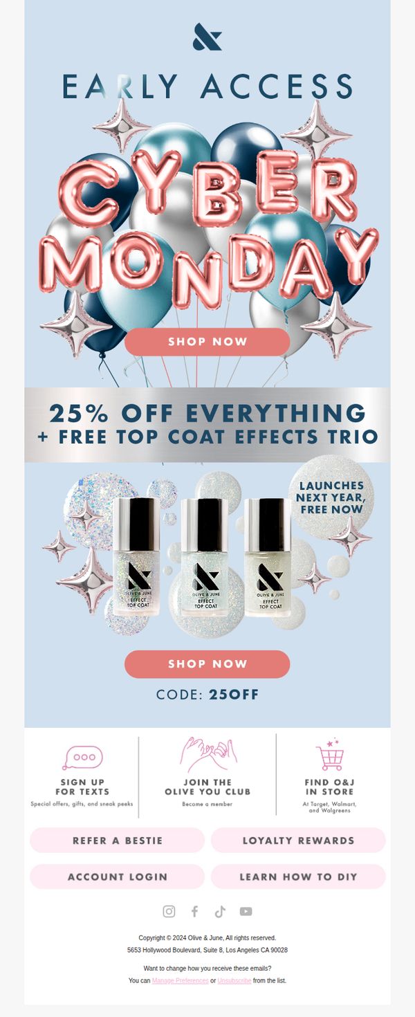 6. YOU GET EARLY ACCESS: CYBER MONDAY