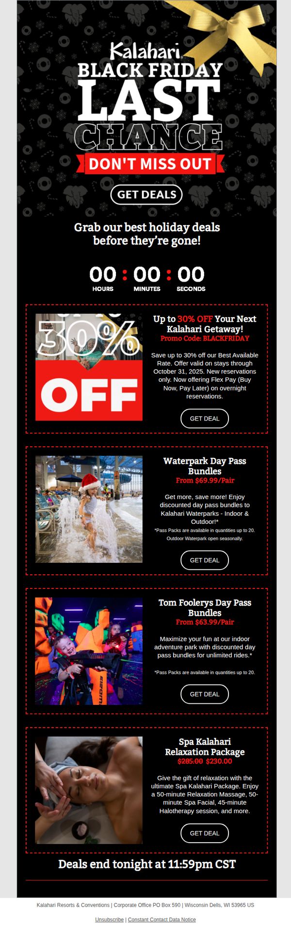 6. Kalahari Resorts: Last Call for Black Friday Savings! 🎁