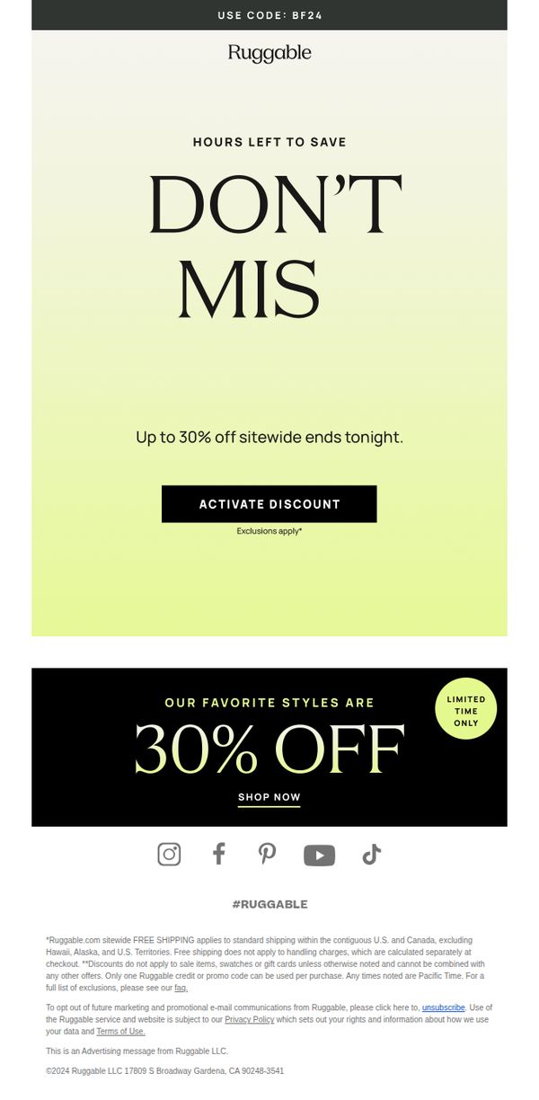 8. HOURS LEFT: Our biggest sale of the year