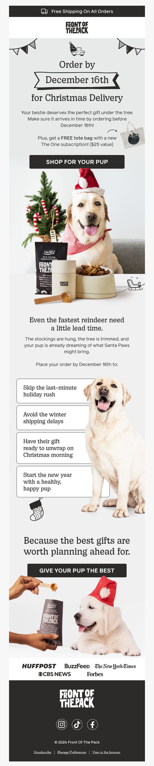 10. Want it delivered by Christmas? Order by Dec. 16!