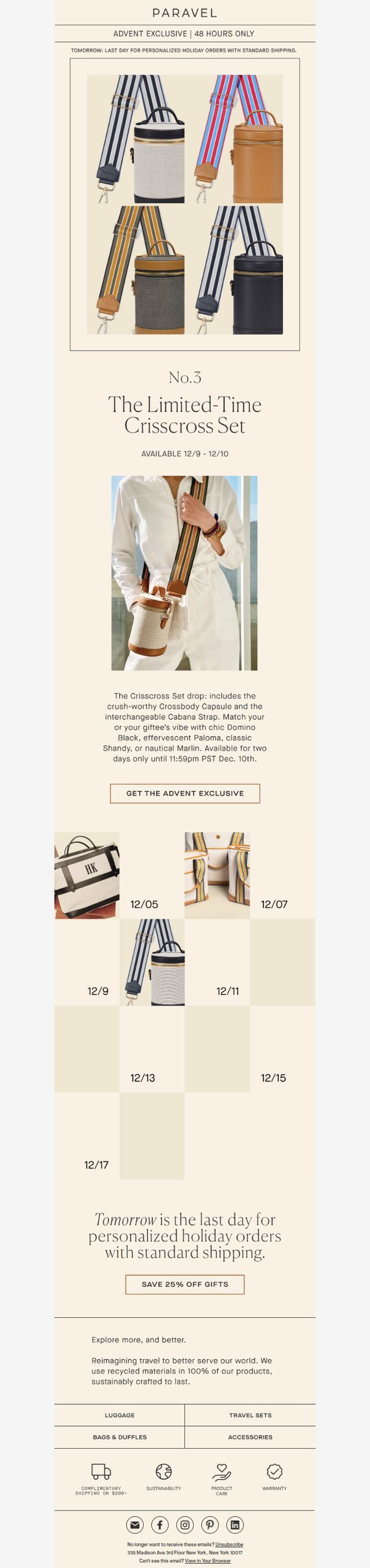 10. Paravel: Final 24 hours to personalize your holiday gifts (at 25% off)!