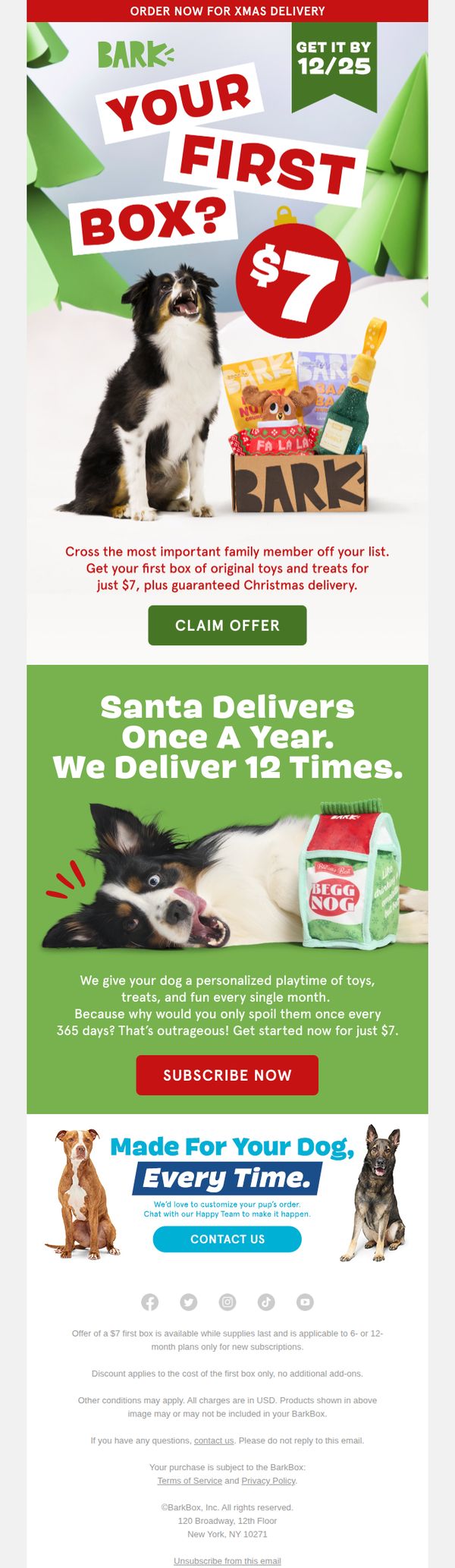 10. Bark Box: 🎁 Get your $7 BarkBox by Christmas 🎁