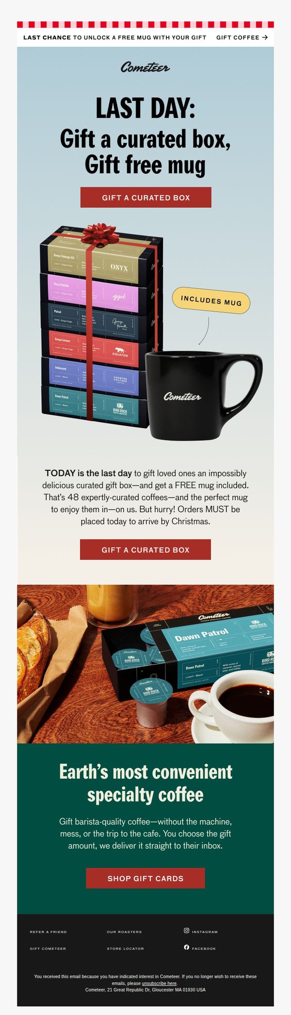 10. LAST DAY: Gift a curated coffee box + FREE mug