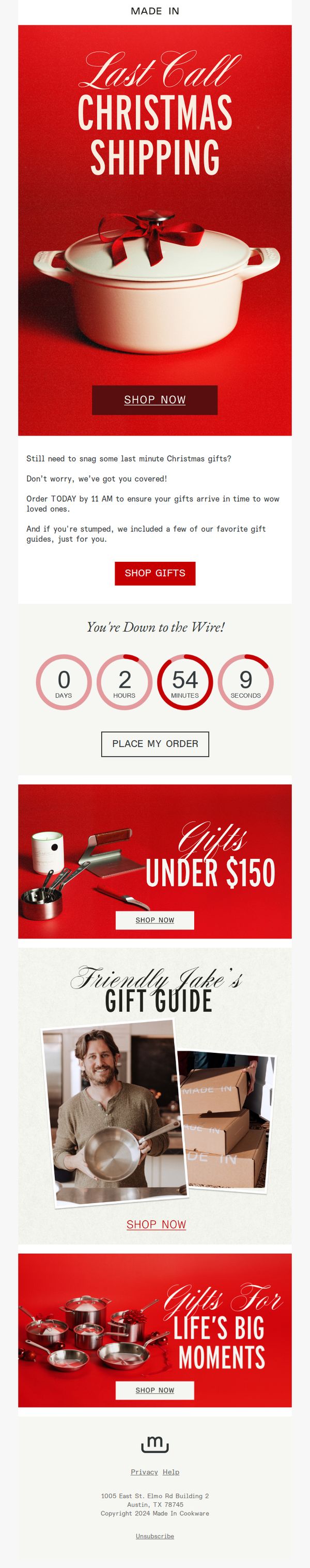 7. Made In: ⏰ Final hours until FREE Christmas delivery ends!