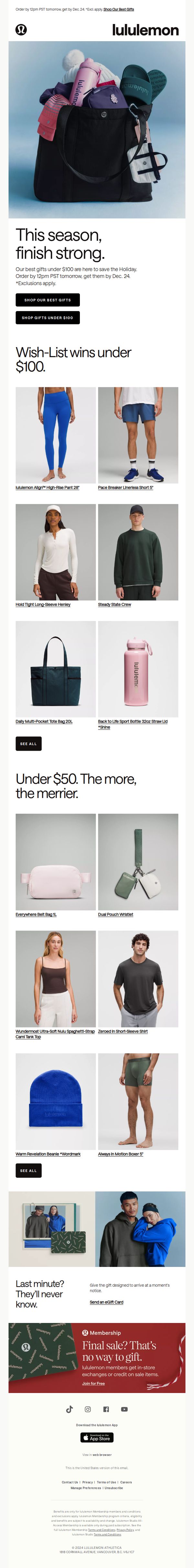8. Lululemon: Our best gifts for the eleventh hour