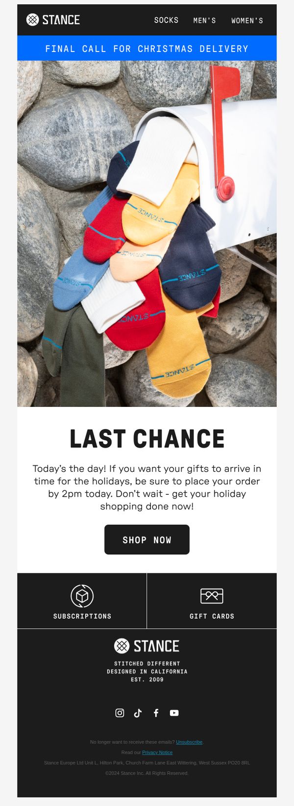 10. 🚨 Last Chance! Order by 2pm Today for Christmas Delivery!