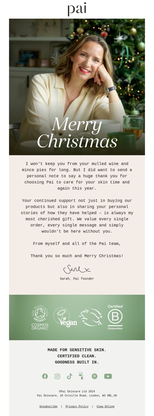 10. Pai Skincare: Merry Christmas from Sarah