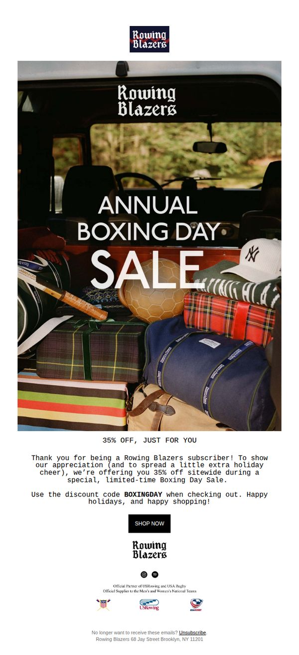 8. BOXING DAY SALE