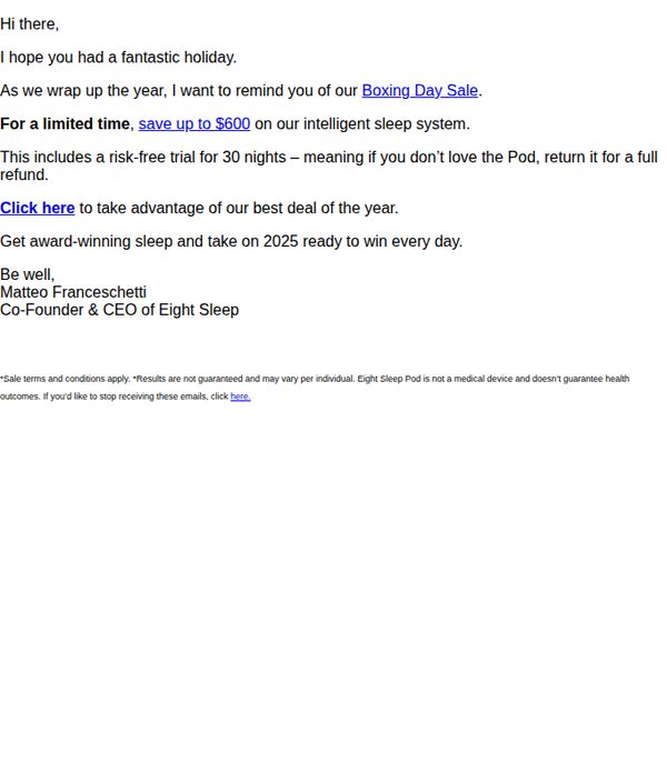 6. Eight Sleep: Up to $600 off expires tomorrow