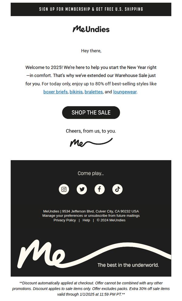 10. MeUndies: 🥂 Happy New Year 🥂