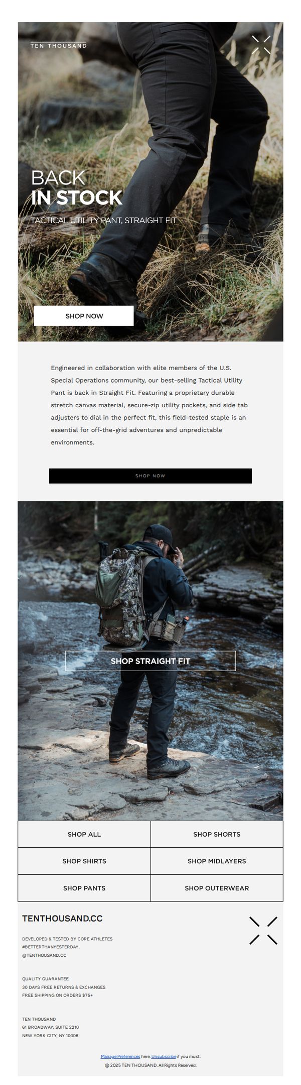 10. Tactical Utility Pant: Straight Fit Restock