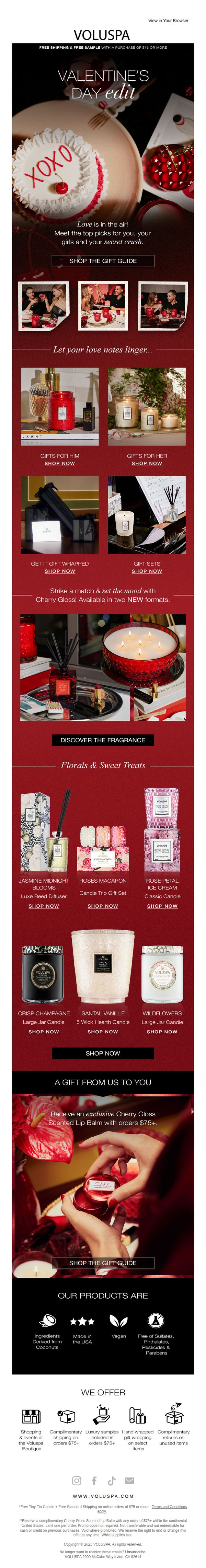 6. Voluspa: The Valentine's Day Edit 💝