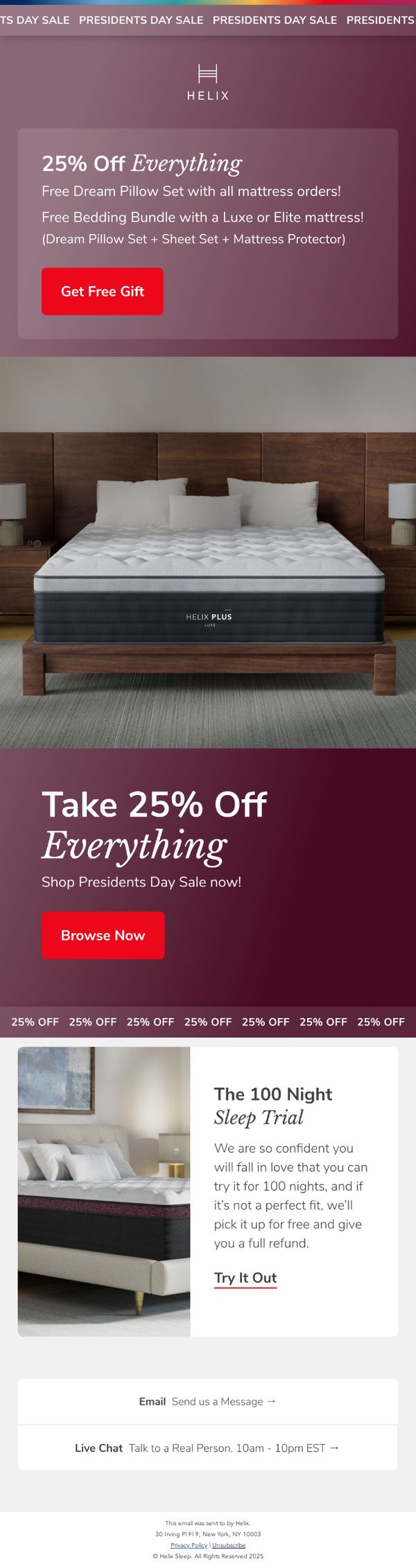 8. Helix Sleep: Get 25% off your order!