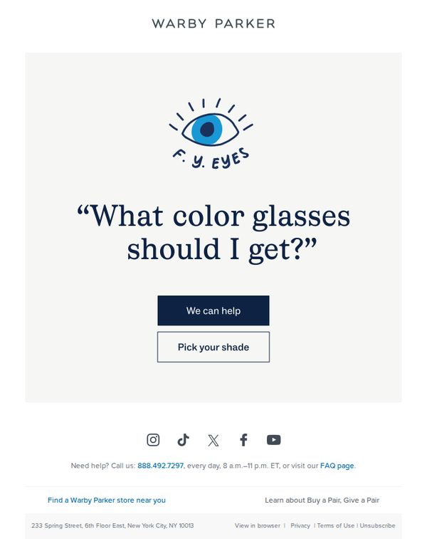 8. Warby Parker: For those overthinkers out there
