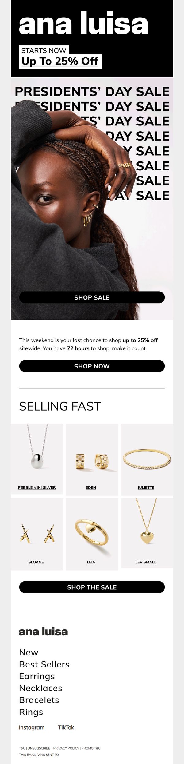 7. 25% OFF PRESIDENTS' DAY SALE