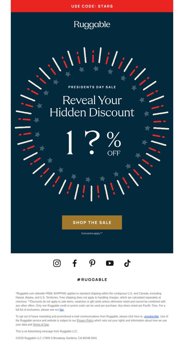 10. Don't miss our Presidents Day Sale