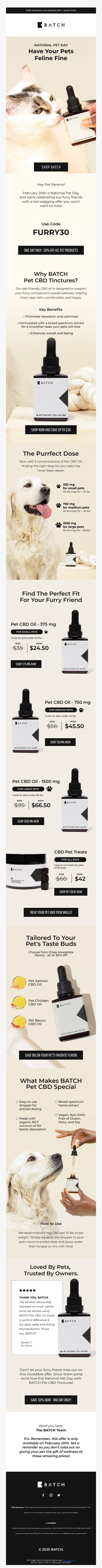 8. Hello BATCH: 🐾 Celebrate National Pet Day with 30% Off BATCH Pet Tinctures!