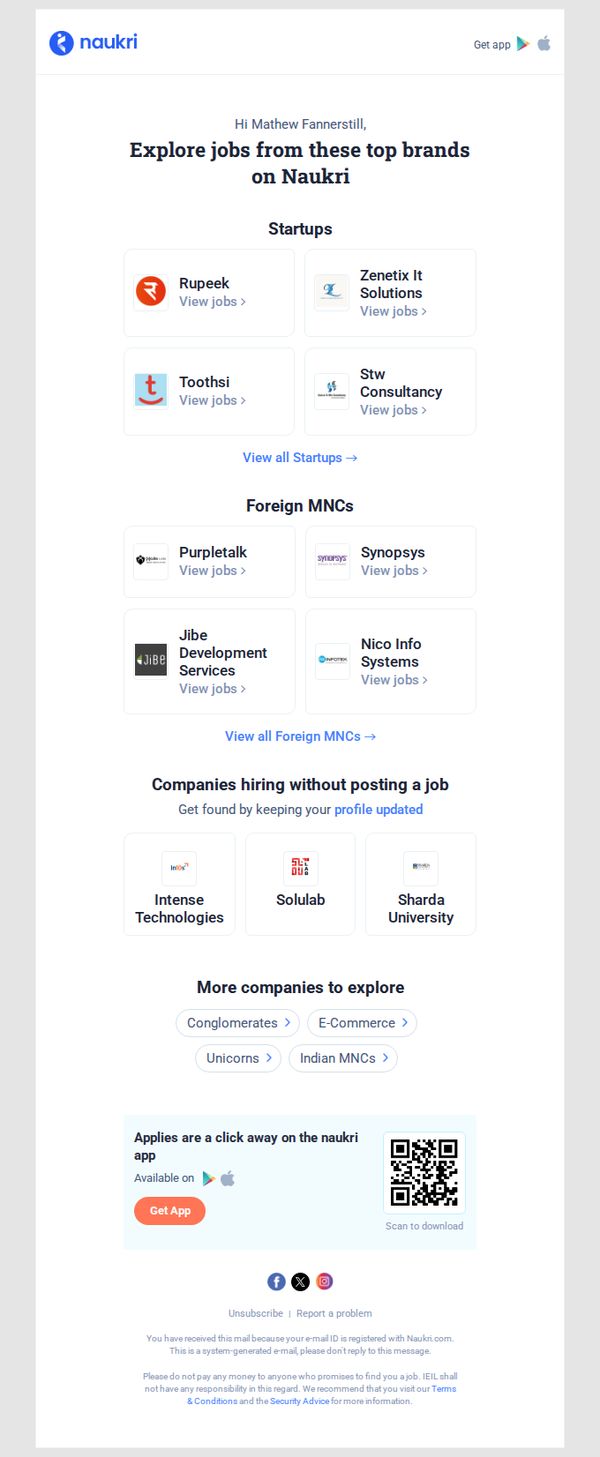 10. Mathew Fannerstill, Top companies are hiring on Naukri right now!