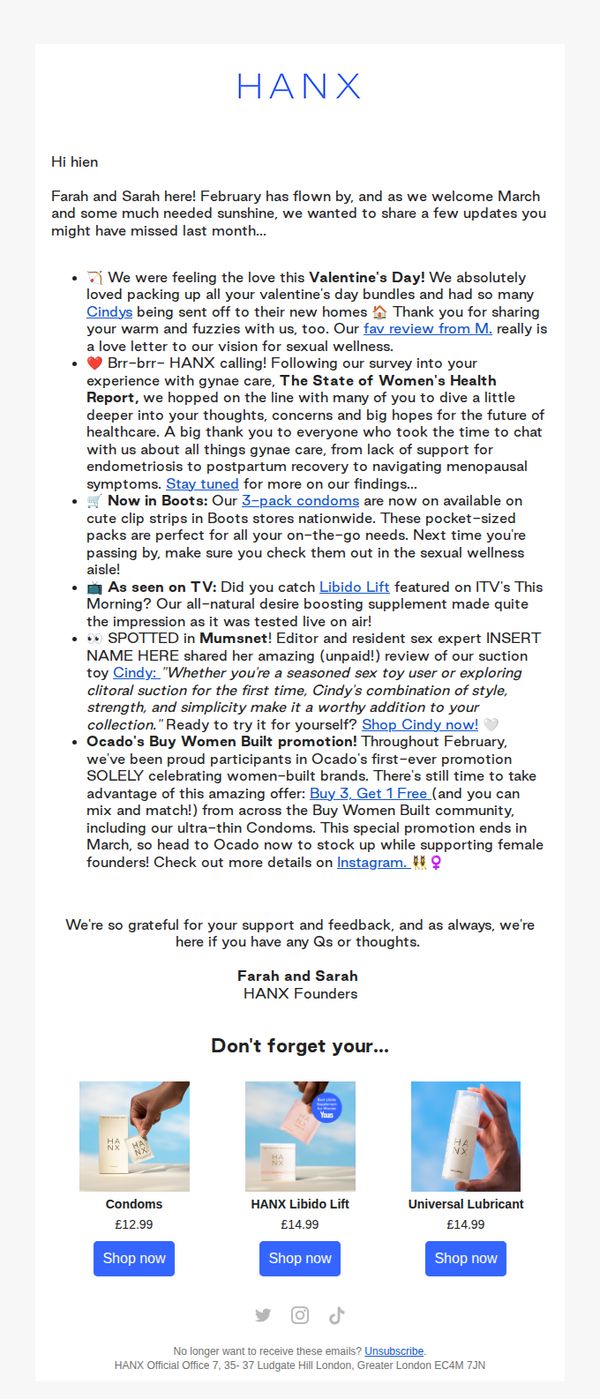 10. Hanx: 👀 See What Got Us On TV This Month
