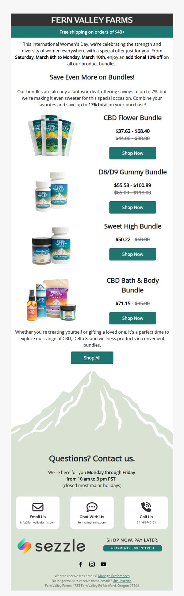 7. Fern Valley Farms: Celebrate International Women's Day with Extra Savings on All Bundles!