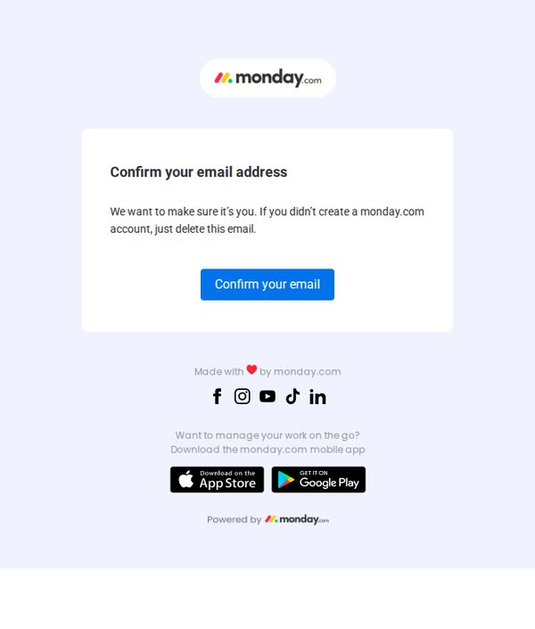 6. monday.com: [Confirm your email]