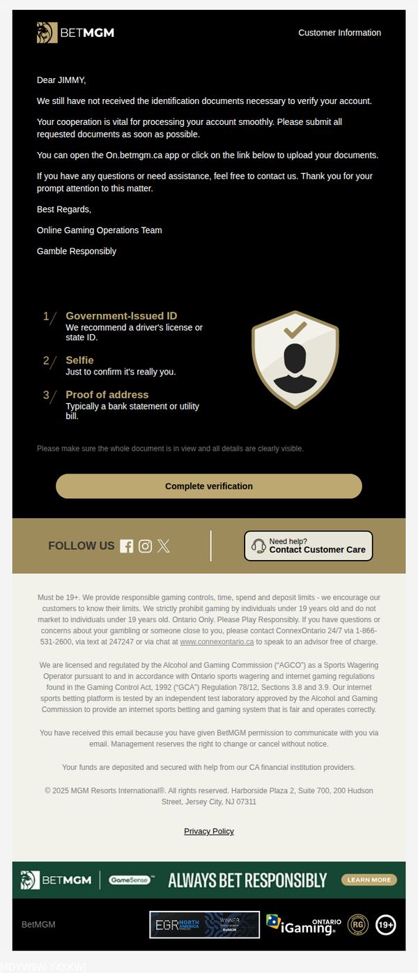 10. Important Request: Account Verification