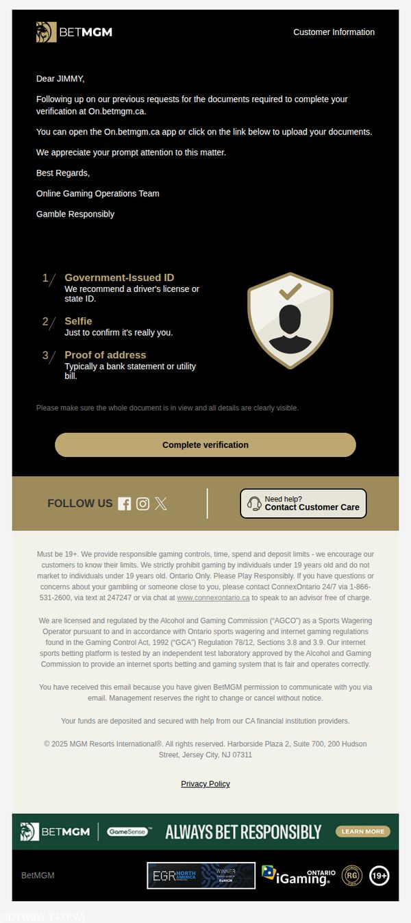 9. Help Us Verify Your Account