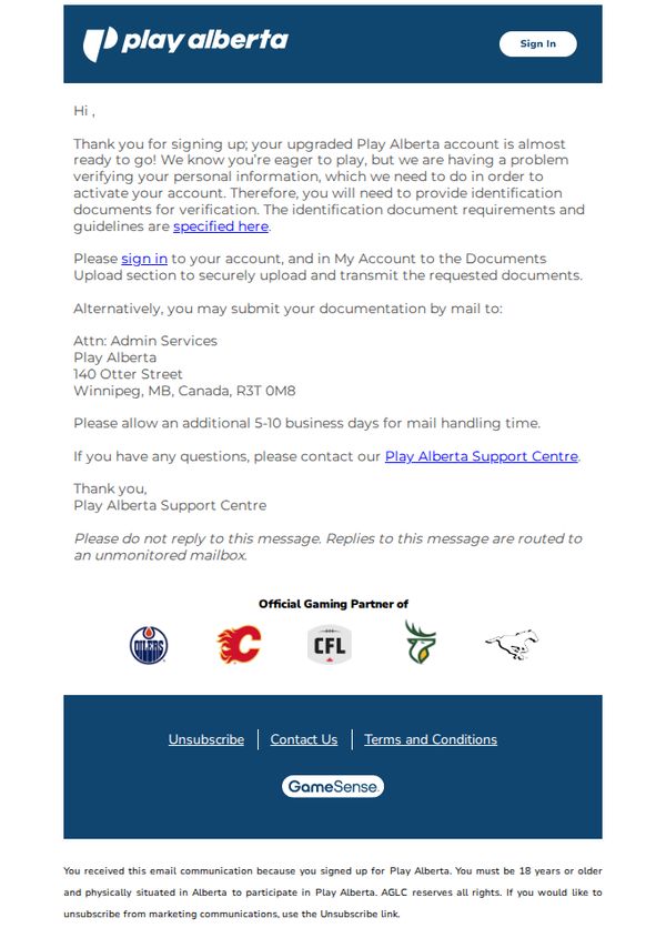 6. Your Play Alberta Registration