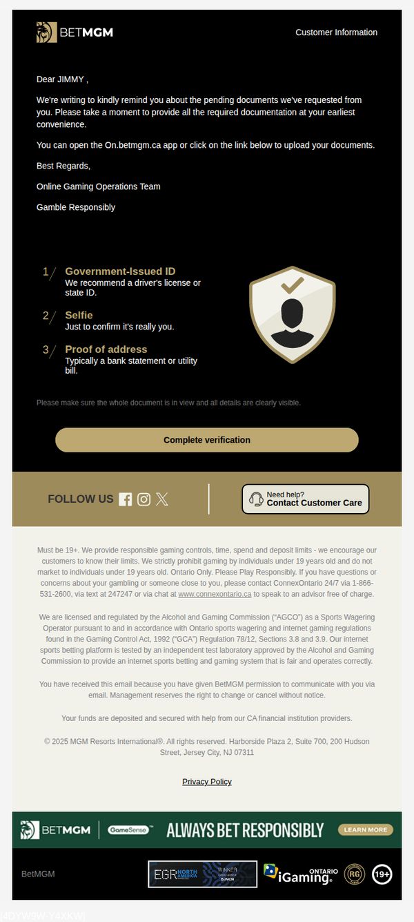 7. Action Required: Verify Your Account