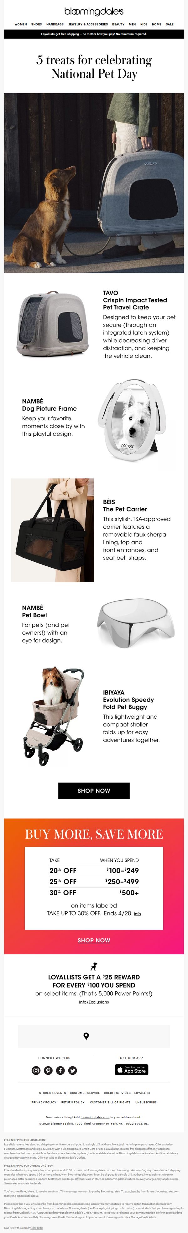 9. Bloomingdale's: National Pet Day is April 11!