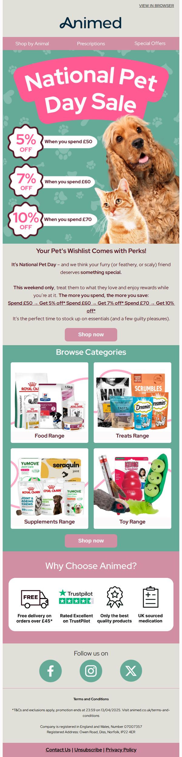 8. Animed Direct: Last Chance: National Pet Day Sale! 🐾