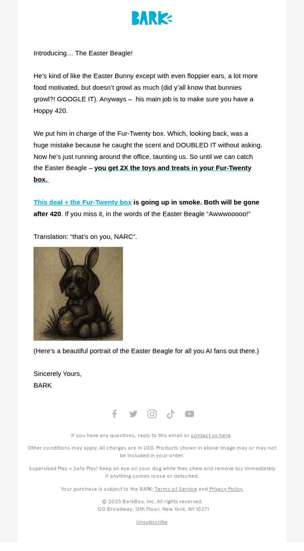 10. Bark Box: He Has Rizzin’