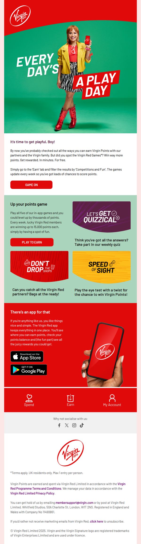 6. Virgin Atlantic: Play to win - points that is!