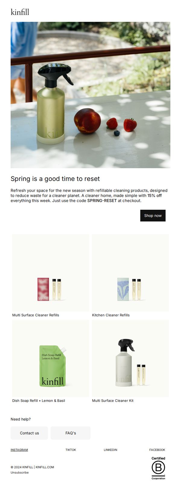8. Kinfill: Spring cleaning starts here
