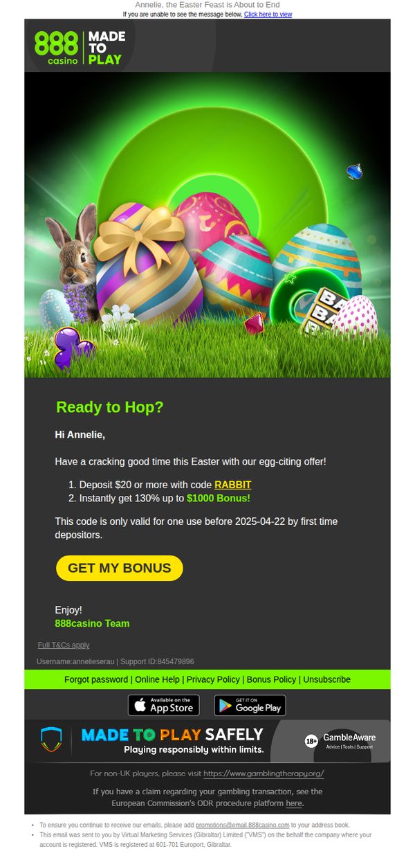 7. ENDING 🐰 : up to $1000 Bonus