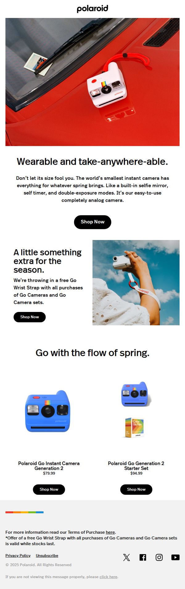 6. Polaroid: Tiny camera, big spring energy.