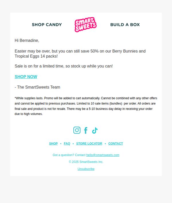 7. Smart Sweets: Don't miss out on 50% off