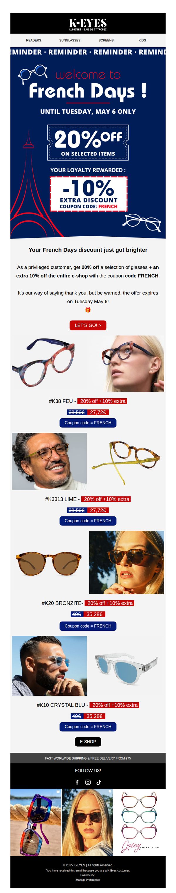 7. French Days Bonus 🎁 Your extra 10% inside