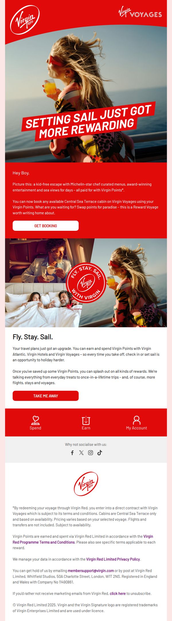 9. Just launched: Book any Virgin Voyage with Virgin Points 🛳️