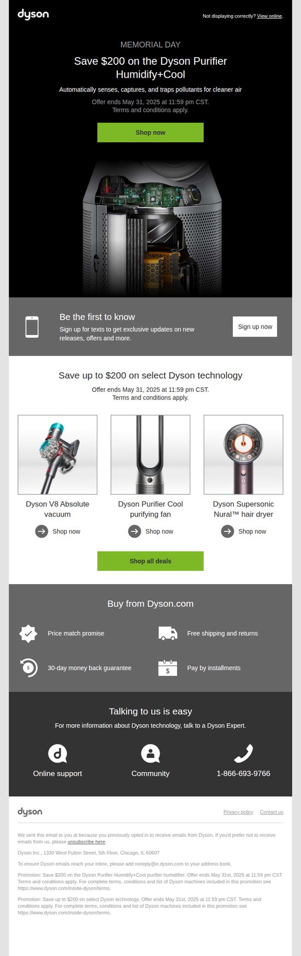 8. Dyson: Last chance to Save $200 on the Dyson Purifier Humidify+Cool.