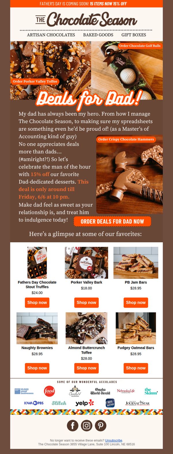 10. The Chocolate Season: For Dads who love a deal! 🍫