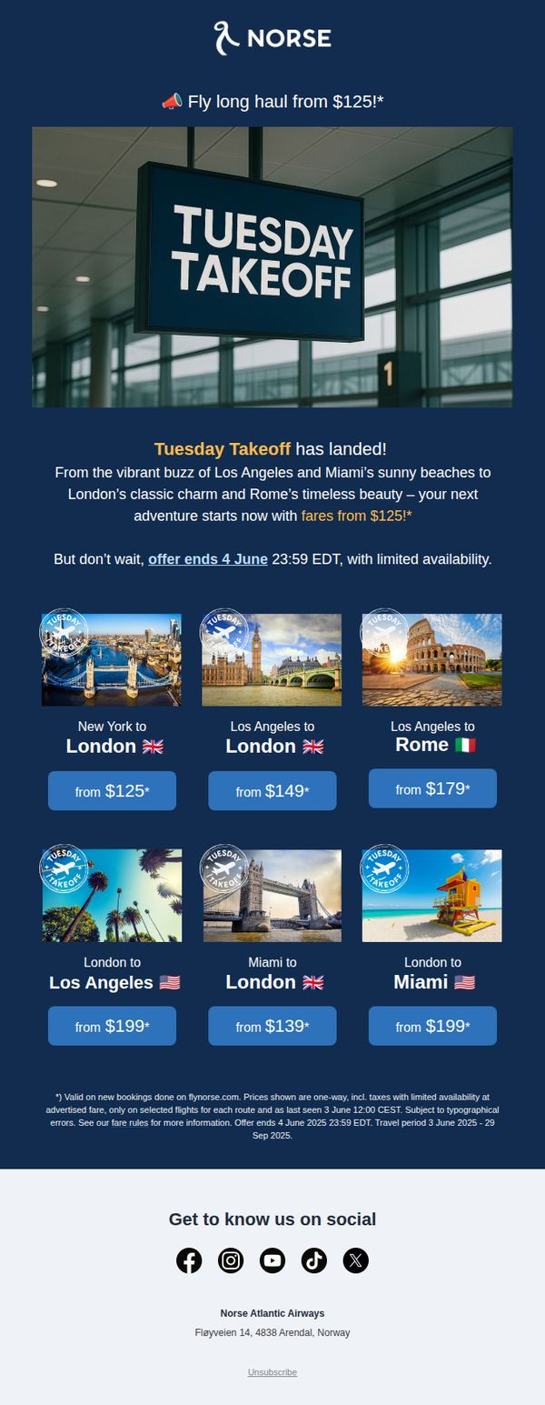 6. Norse Atlantic Airways - FR : 🎟️ Grab fares from $125! ✈