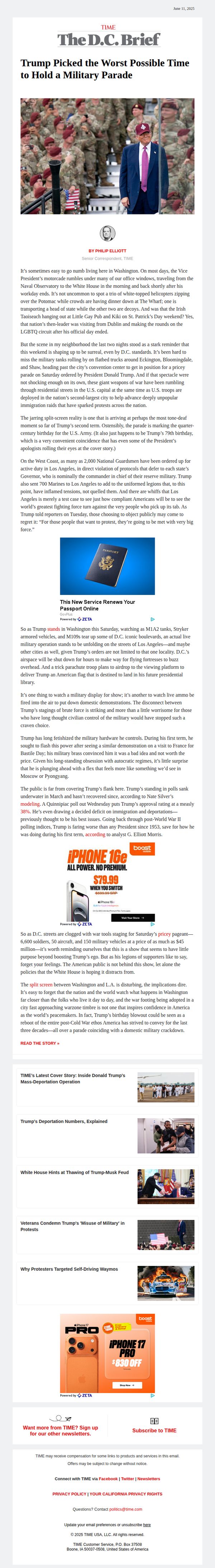 10. Trump picked the worst possible time to hold a military parade