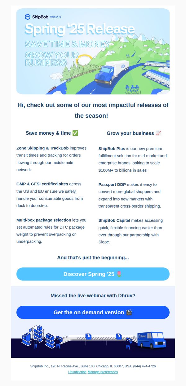 9. ShipBob: Psst, new tools to help you save & grow!
