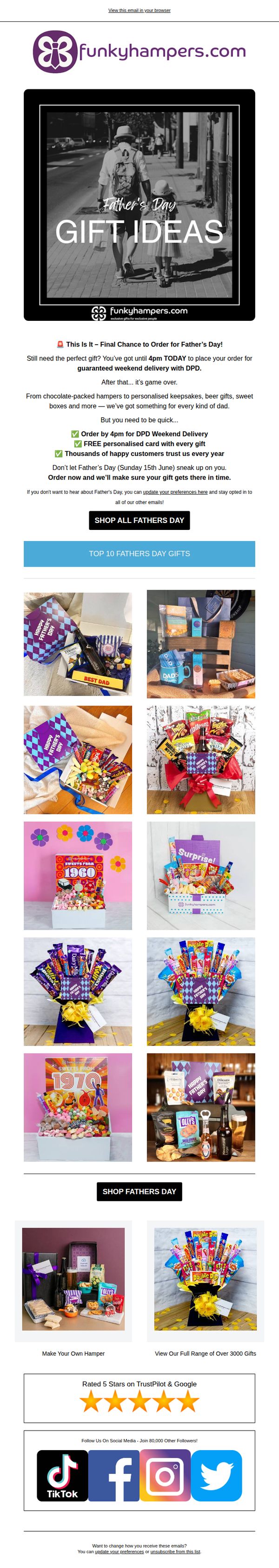 10. Last Chance! Order by 4pm Today for Father’s Day Delivery
