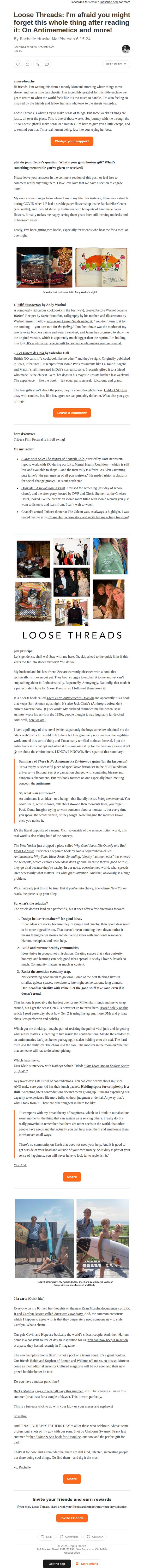 10. Lingua Franca: Loose Threads: I'm afraid you might forget this whole thing after reading it: On Antimemetics and more!