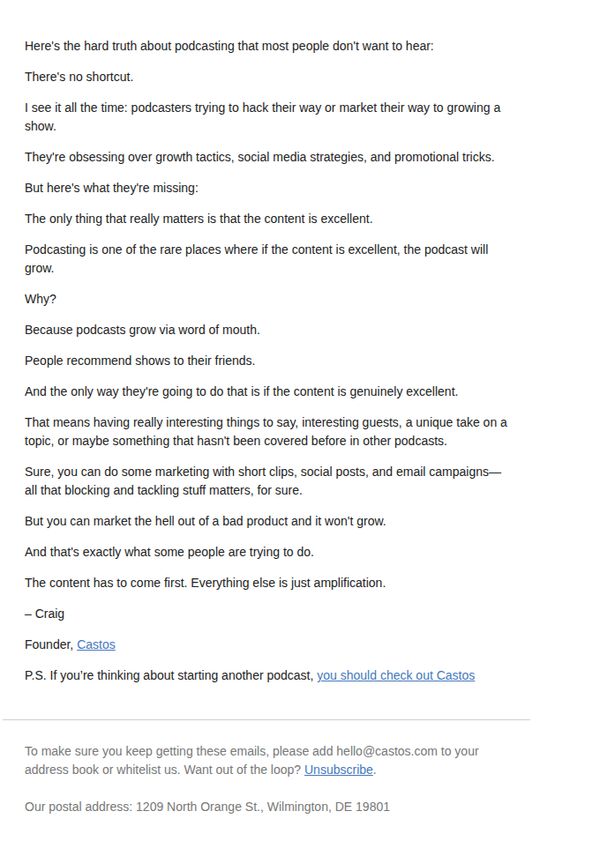 7. you can't hack your way to podcast growth