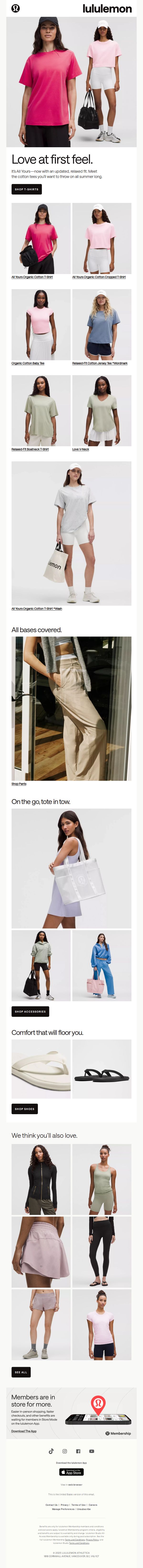 7. Lululemon: The perfect cotton tee? All Yours.