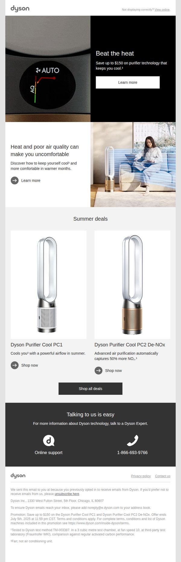 10. Dyson: Stay cool this summer with up to $150 off purifying fans
